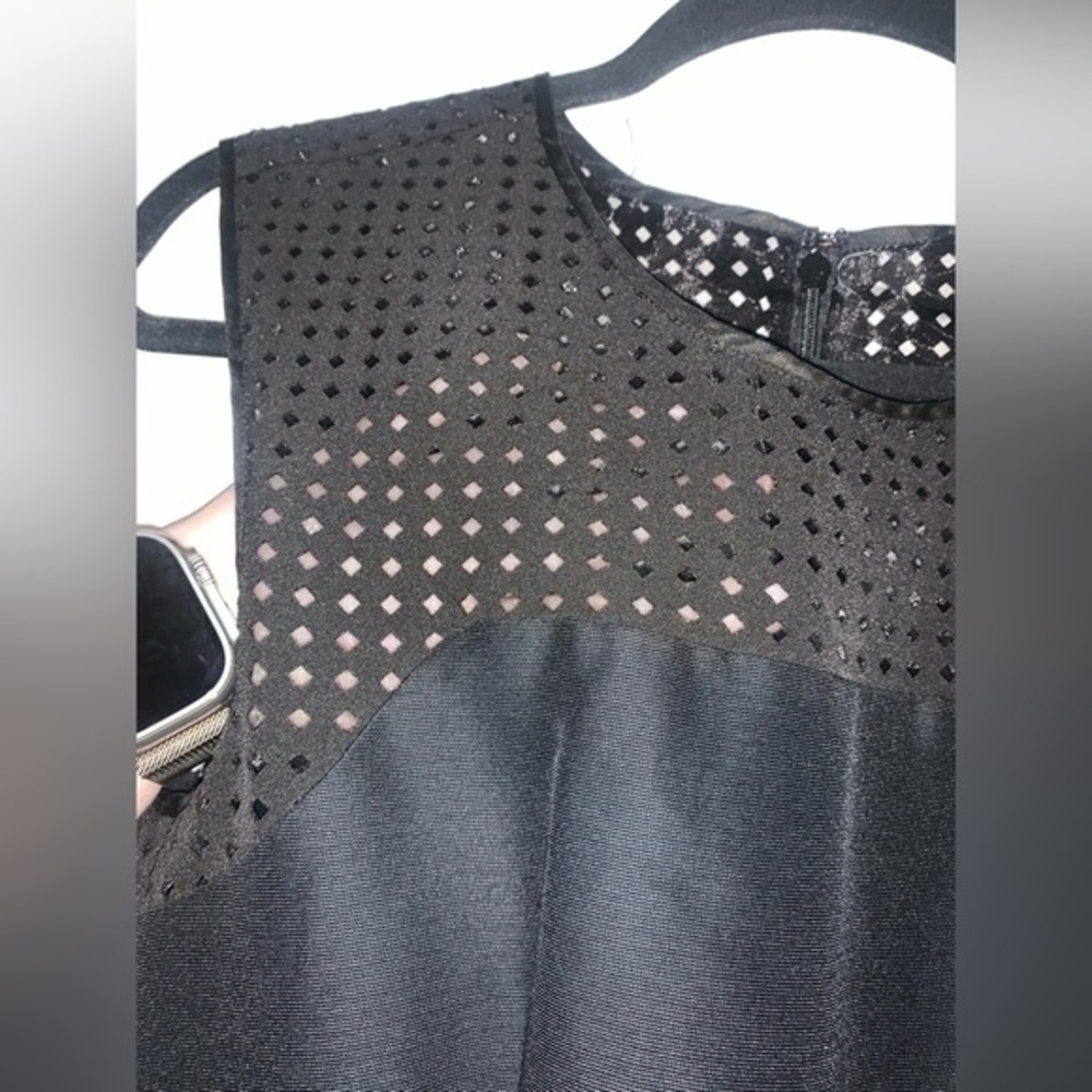 J. Crew black silk‎ blend perforated A-line dress size 4 - Picture 5 of 12